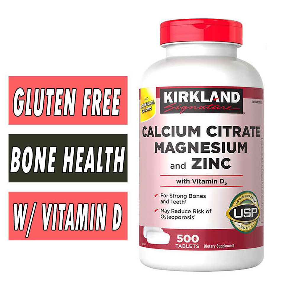 Viên Uống Bổ Khớp Kirkland Calcium Citrate Magnesium and Zinc 500 viên